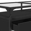 vidaXL Mesa de centro com topo em vidro preto 98,5x50x45 cm a&ccedil;o