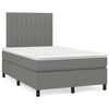 vidaXL Cama boxspring com colch&atilde;o 120x190 cm tecido cinzento-escuro