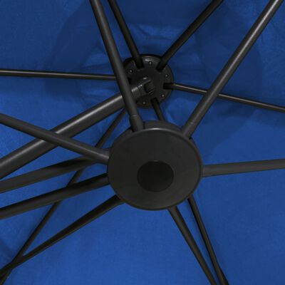 vidaXL Guarda-sol de exterior com mastro de aço 300 cm azul-ciano