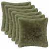 vidaXL Capa almofada 6 pcs HEERLEN Verde 35 x 35 cm Fleece PV