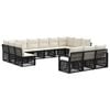 vidaXL Conjunto de Sof&aacute; de Jardim 13 unid. Preto vime PE