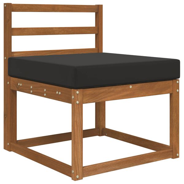 vidaXL Almofada para Sof&aacute; Externo Preto 60 x 60 x 8 cm Poli&eacute;ster