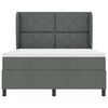 vidaXL Cama Box com colch&atilde;o Cinzento escuro 140 x 190 cm tecido