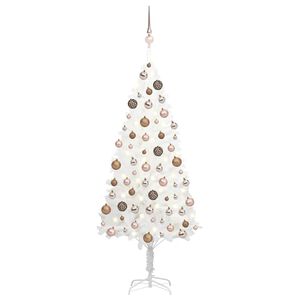 vidaXL &Aacute;rvore Natal artificial pr&eacute;-iluminada c/ bolas branco