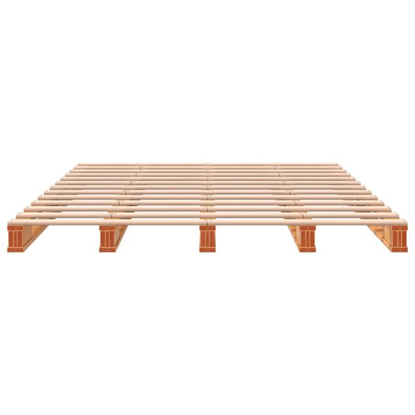 vidaXL Cama de paletes 140x200 cm madeira pinho maci&ccedil;a castanho cera