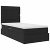 vidaXL Cama com arruma&ccedil;&atilde;o e colch&atilde;o Preto 90 x 190 cm Veludo