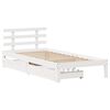 vidaXL Estrutura de cama com gavetas 75x190 cm pinho maciço branco