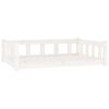 vidaXL Cama para c&atilde;es 105,5x75,5x28 cm madeira de pinho maci&ccedil;a branco