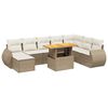 vidaXL 9 pcs conjunto de sof&aacute;s p/ jardim com almofad&otilde;es vime PE bege