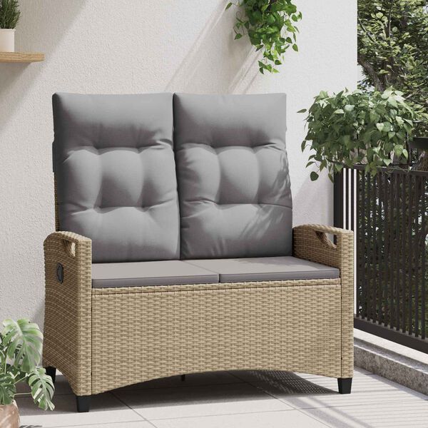 vidaXL Banco de jardim Bege e Cinza Claro 105 x 60 x 112 cm