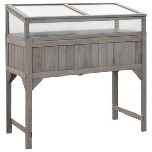 vidaXL Canteiro elevado c/ estufa 110x54x120cm madeira de abeto maci&ccedil;a