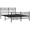 vidaXL Estrutura de cama com cabeceira e pés 135x190 cm metal preto