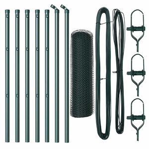 vidaXL Poste de Cerca Verde 10 x 0,4 m (malha de 13 mm) A&ccedil;o e PVC