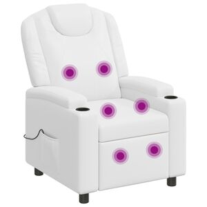 vidaXL Poltrona de massagem reclin&aacute;vel Branco 75 x 95 x 106 cm Tecido