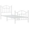 vidaXL Estrutura de cama com cabeceira e pés 90x200 cm metal branco