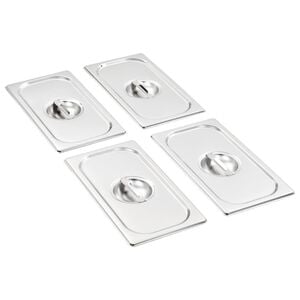 Tampas para recipientes comida GN 1/3 4 pcs a&ccedil;o inoxid&aacute;vel