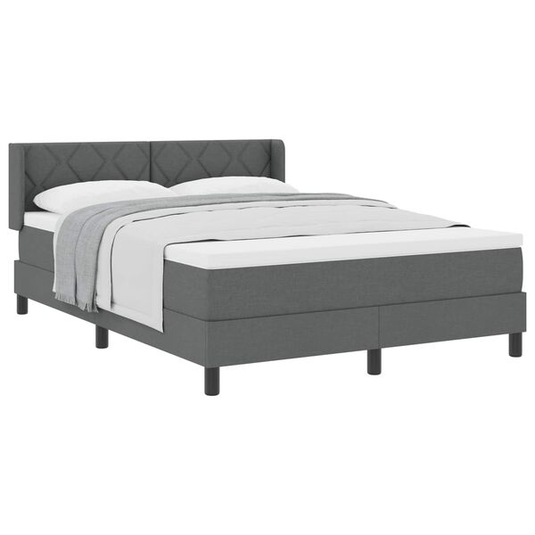 vidaXL Cama Box com colch&atilde;o Cinza Escuro 200 x 160 cm Poli&eacute;ster