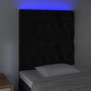 vidaXL Cabeceira de cama c/ luzes LED veludo 80x7x118/128 cm preto