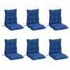 vidaXL Almofad&otilde;es cadeira encosto baixo 6 pcs tecido oxford azul real