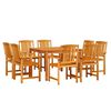 vidaXL Conjunto de Jantar para Jardim 9 unid. Castanho