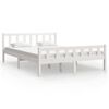 vidaXL Estrutura de cama 120x200 cm madeira maci&ccedil;a branco