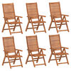 vidaXL Cadeiras de jardim reclin&aacute;veis 6 pcs 56x72x107 cm ac&aacute;cia maci&ccedil;a