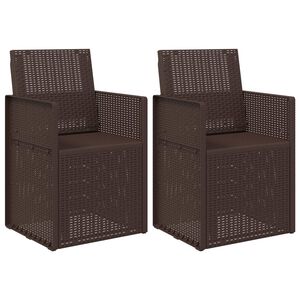vidaXL Cadeiras de Jantar para Jardim 2 unid. Castanho PP