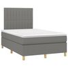 vidaXL Cama box spring c/ colch&atilde;o e LED 120x190 cm tecido cinza-escuro