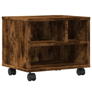 vidaXL Suporte para impressora com rodas 41x32x34,5 cm carvalho fumado