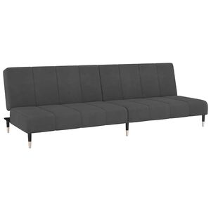 vidaXL Sof&aacute;-cama de 2 lugares veludo cinzento-escuro