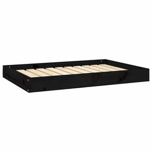 vidaXL Cama para c&atilde;es 91,5x64x9 cm madeira de pinho maci&ccedil;a preto