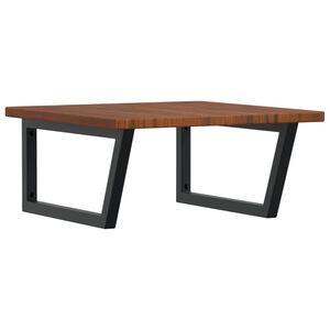 vidaXL Prateleira de parede p/ lavat&oacute;rio a&ccedil;o/madeira carvalho maci&ccedil;a