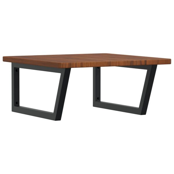 vidaXL Prateleira de parede p/ lavat&oacute;rio a&ccedil;o/madeira carvalho maci&ccedil;a