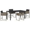vidaXL Conjunto de Jantar para Jardim 5 pcs Cinzeto vime PE