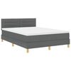 vidaXL Cama Box com colch&atilde;o Cinzento escuro 140 x 200 cm tecido