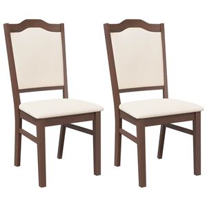 vidaXL Cadeiras de jantar com almofad&otilde;es 2 pcs madeira maci&ccedil;a castanho