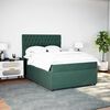 vidaXL Cama com molas/colch&atilde;o 140x190 cm veludo verde-escuro