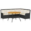 vidaXL 2 pcs conjunto sof&aacute;s de jardim com almofad&otilde;es vime PE preto