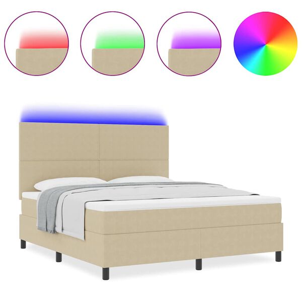 vidaXL Cama Box Manual Cinza Claro e Branco 203 x 180 x 128 cm