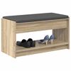 vidaXL Banco de Hall com almofada Carvalho Sonoma 83 x 38 x 45 cm