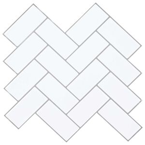 vidaXL Azulejo Chevron 20 pcs Branco e Cinza 30 x 30 cm
