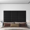 vidaXL Painel parede 12pcs 60x15 cm couro artificial 1,08 m&sup2; cor preto