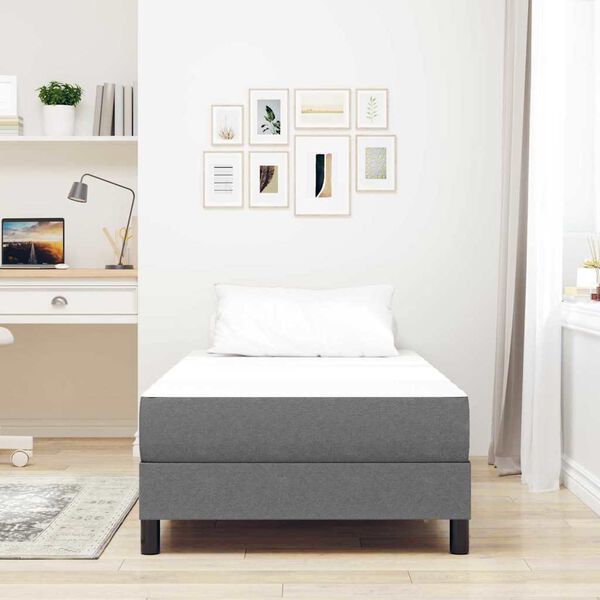 vidaXL Colchão de Cama com colchão Cinzento-claro 90 x 200 cm tecido