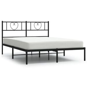 vidaXL Estrutura de cama com cabeceira 120x190 cm metal preto