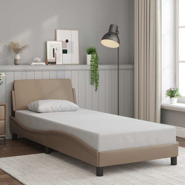 vidaXL Estrutura de cama Dover couro artif. 80x200 cm cappuccino