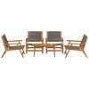 vidaXL Cadeiras de Jardim com Mesa 5 pcs Cinzeto