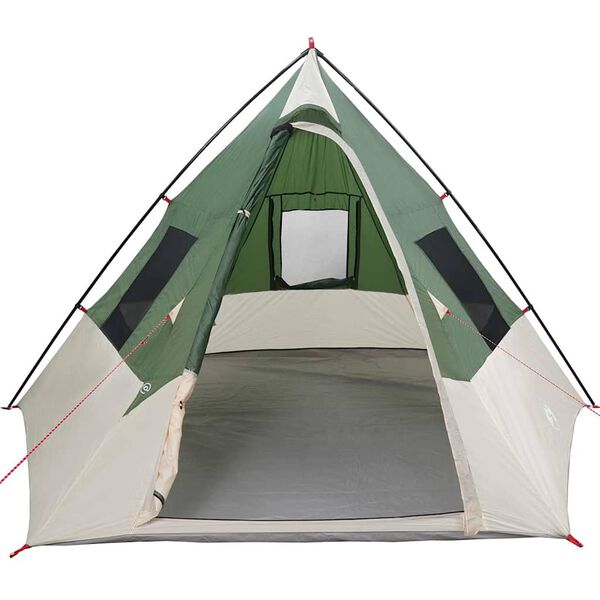 vidaXL Barraca Tipi com telhado Verde 383 x 338 x 217 cm tafet&aacute;