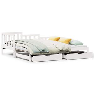 vidaXL Sof&aacute;-cama com gavet&atilde;o e gavetas sem colch&atilde;o 90x190 cm branco
