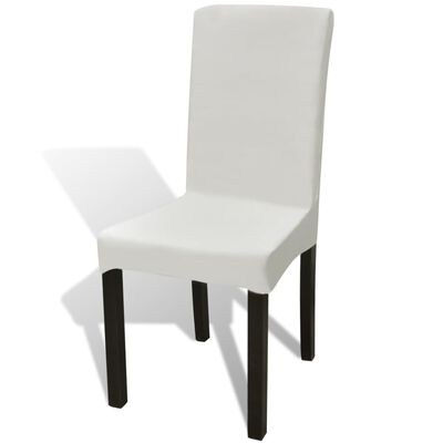 vidaXL 6 pcs capas extensíveis para cadeiras cor creme