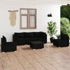 vidaXL 6 pcs conjunto lounge de jardim c/ almofadões vime PE preto